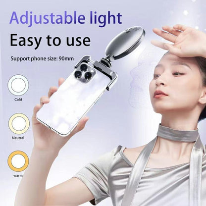 A01 Smartphone Photography Live Streaming Round LED Fill Light Portable Selfie Light(Black) - Selfie Light by buy2fix | Online Shopping UK | buy2fix