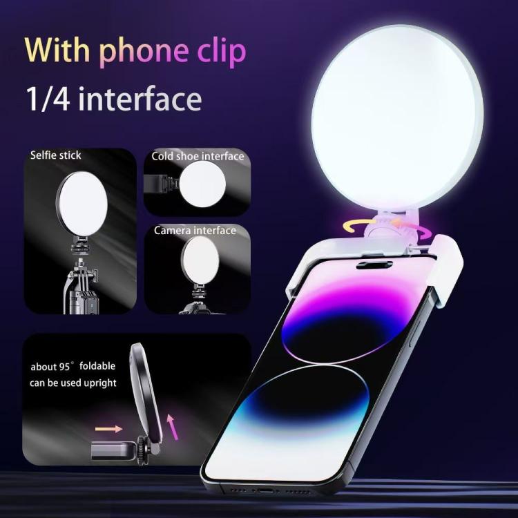 A01 Smartphone Photography Live Streaming Round LED Fill Light Portable Selfie Light(Black) - Selfie Light by buy2fix | Online Shopping UK | buy2fix