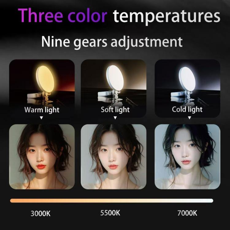 A01 Smartphone Photography Live Streaming Round LED Fill Light Portable Selfie Light(Black) - Selfie Light by buy2fix | Online Shopping UK | buy2fix