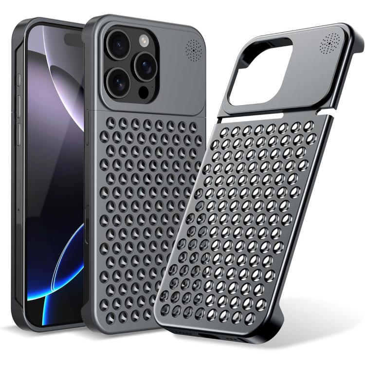 For iPhone 16 Pro Max Kalebol Aromatherapy Aluminum Alloy Cooling Phone Case(Gray) - iPhone 16 Pro Max Cases by Kalebol | Online Shopping UK | buy2fix