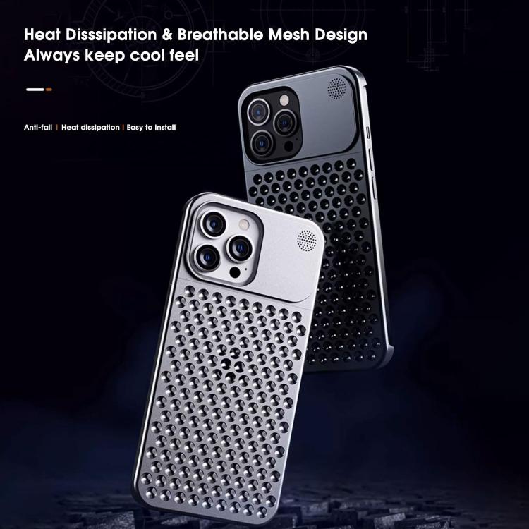 For iPhone 16 Pro Max Kalebol Aromatherapy Aluminum Alloy Cooling Phone Case(Silver) - iPhone 16 Pro Max Cases by Kalebol | Online Shopping UK | buy2fix