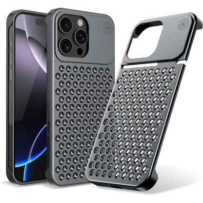 For iPhone 16 Pro Kalebol Aromatherapy Aluminum Alloy Cooling Phone Case(Gray) - iPhone 16 Pro Cases by Kalebol | Online Shopping UK | buy2fix