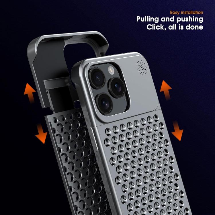 For iPhone 16 Pro Kalebol Aromatherapy Aluminum Alloy Cooling Phone Case(Gray) - iPhone 16 Pro Cases by Kalebol | Online Shopping UK | buy2fix