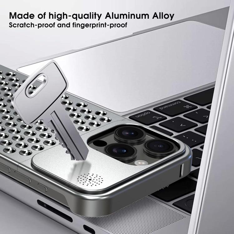 For iPhone 16 Pro Kalebol Aromatherapy Aluminum Alloy Cooling Phone Case(Gray) - iPhone 16 Pro Cases by Kalebol | Online Shopping UK | buy2fix