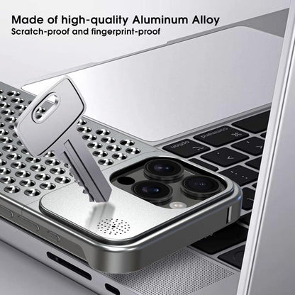 For iPhone 16 Pro Kalebol Aromatherapy Aluminum Alloy Cooling Phone Case(Gray) - iPhone 16 Pro Cases by Kalebol | Online Shopping UK | buy2fix