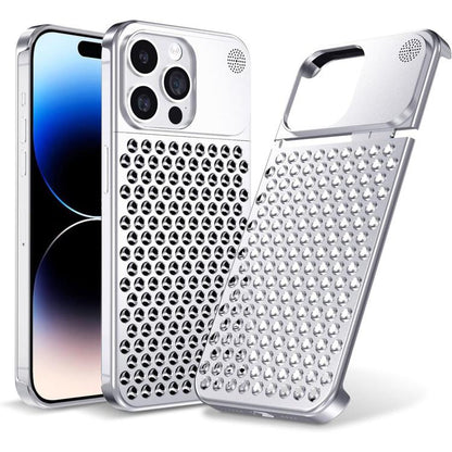 For iPhone 16 Pro Kalebol Aromatherapy Aluminum Alloy Cooling Phone Case(Silver) - iPhone 16 Pro Cases by Kalebol | Online Shopping UK | buy2fix
