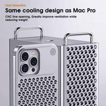 For iPhone 16 Pro Kalebol Aromatherapy Aluminum Alloy Cooling Phone Case(Silver) - iPhone 16 Pro Cases by Kalebol | Online Shopping UK | buy2fix