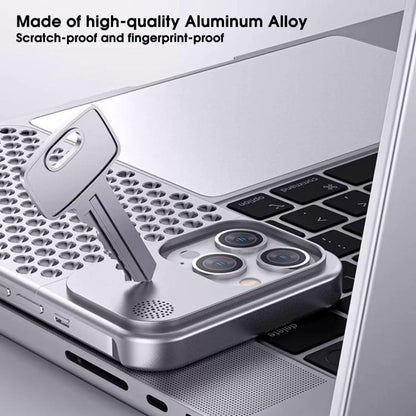 For iPhone 16 Pro Kalebol Aromatherapy Aluminum Alloy Cooling Phone Case(Silver) - iPhone 16 Pro Cases by Kalebol | Online Shopping UK | buy2fix