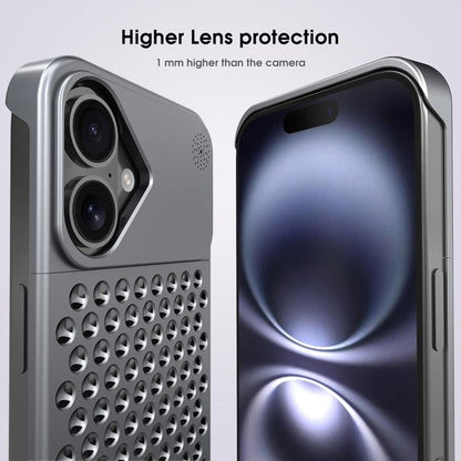 For iPhone 16 Plus Kalebol Aromatherapy Aluminum Alloy Cooling Phone Case(Gray) - iPhone 16 Plus Cases by Kalebol | Online Shopping UK | buy2fix