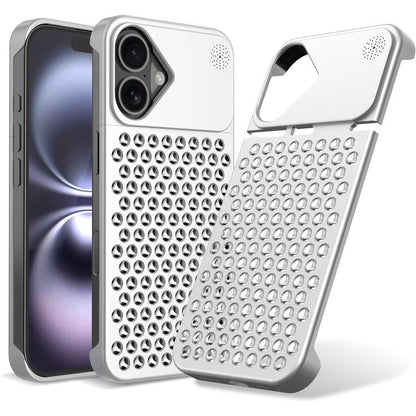 For iPhone 16 Plus Kalebol Aromatherapy Aluminum Alloy Cooling Phone Case(Silver) - iPhone 16 Plus Cases by Kalebol | Online Shopping UK | buy2fix