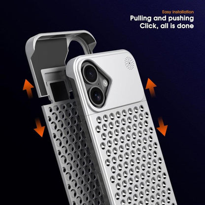 For iPhone 16 Plus Kalebol Aromatherapy Aluminum Alloy Cooling Phone Case(Silver) - iPhone 16 Plus Cases by Kalebol | Online Shopping UK | buy2fix