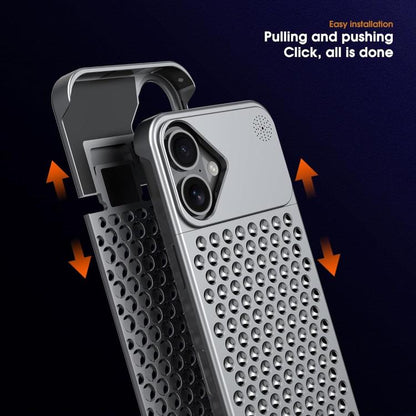 For iPhone 16 Kalebol Aromatherapy Aluminum Alloy Cooling Phone Case(Gray) - iPhone 16 Cases by Kalebol | Online Shopping UK | buy2fix