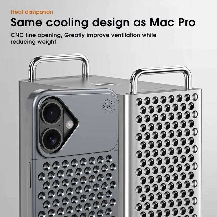 For iPhone 16 Kalebol Aromatherapy Aluminum Alloy Cooling Phone Case(Gray) - iPhone 16 Cases by Kalebol | Online Shopping UK | buy2fix