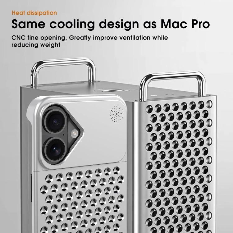 For iPhone 16 Kalebol Aromatherapy Aluminum Alloy Cooling Phone Case(Silver) - iPhone 16 Cases by Kalebol | Online Shopping UK | buy2fix