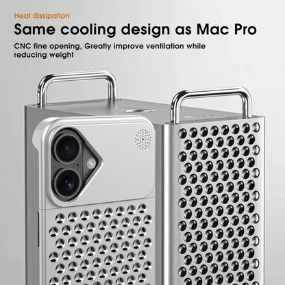 For iPhone 16 Kalebol Aromatherapy Aluminum Alloy Cooling Phone Case(Silver) - iPhone 16 Cases by Kalebol | Online Shopping UK | buy2fix