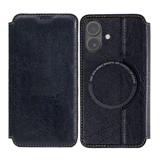 For iPhone 17 Kalebol Flip Card Slot MagSafe Leather Phone Case(Black)