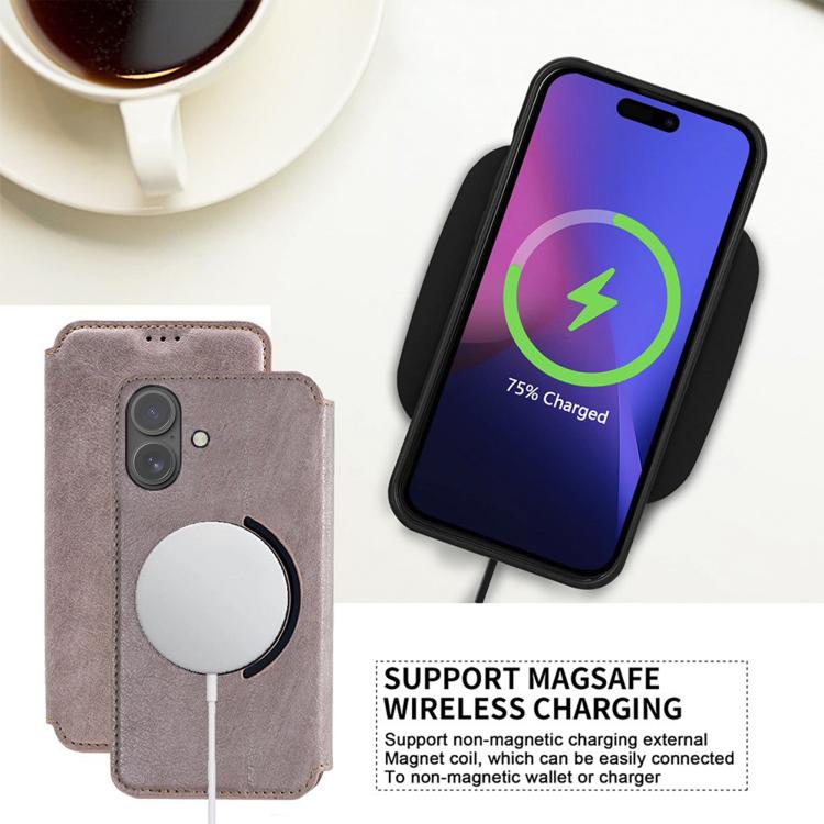 For iPhone 17 Kalebol Flip Card Slot MagSafe Leather Phone Case(Pink) - iPhone 17 Cases by Kalebol | Online Shopping UK | buy2fix