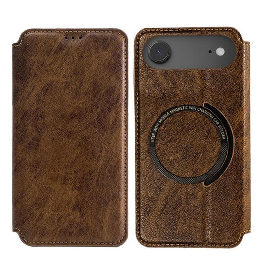 For iPhone 17 Air Kalebol Flip Card Slot MagSafe Leather Phone Case(Brown) - iPhone 17 Air Cases by Kalebol | Online Shopping UK | buy2fix