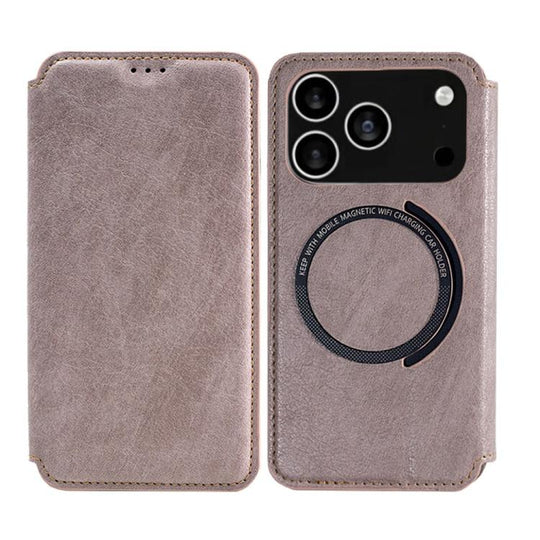 For iPhone 18 Pro / 17 Pro Kalebol Flip Card Slot MagSafe Leather Phone Case(Pink)