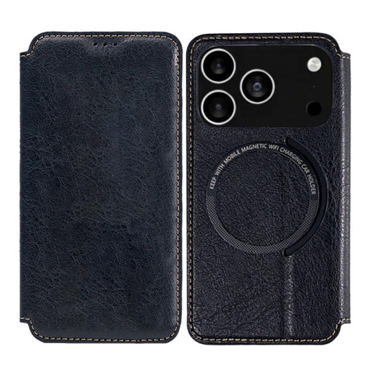 For iPhone 18 Pro Max / 17 Pro Max Kalebol Flip Card Slot MagSafe Leather Phone Case(Black)