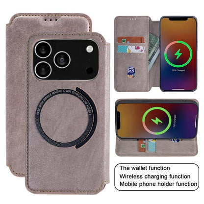 For iPhone 17 Pro Max Kalebol Flip Card Slot MagSafe Leather Phone Case(Pink) - iPhone 17 Pro Max Cases by Kalebol | Online Shopping UK | buy2fix