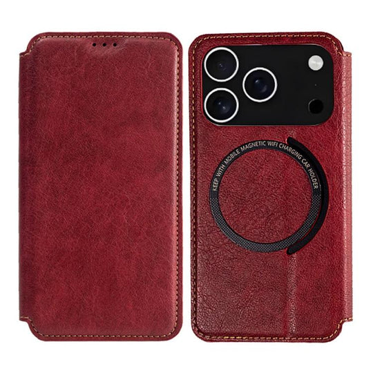 For iPhone 18 Pro Max / 17 Pro Max Kalebol Flip Card Slot MagSafe Leather Phone Case(Red)