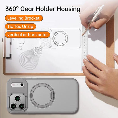 For iPhone 17 Pro Max Kalebol Rotating Magnetic Holder MagSafe Phone Case(Gray) - iPhone 17 Pro Max Cases by Kalebol | Online Shopping UK | buy2fix