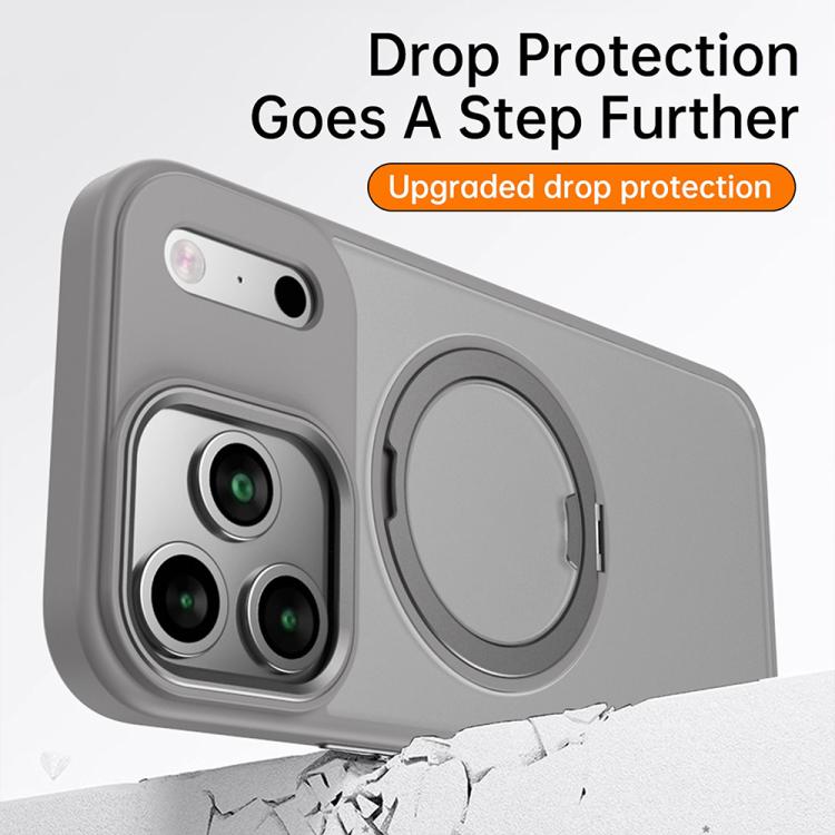 For iPhone 17 Pro Max Kalebol Rotating Magnetic Holder MagSafe Phone Case(Gray) - iPhone 17 Pro Max Cases by Kalebol | Online Shopping UK | buy2fix