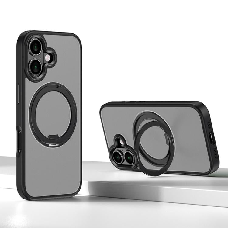 For iPhone 17 Kalebol Rotating Magnetic Holder MagSafe Phone Case(Black) - iPhone 17 Cases by Kalebol | Online Shopping UK | buy2fix