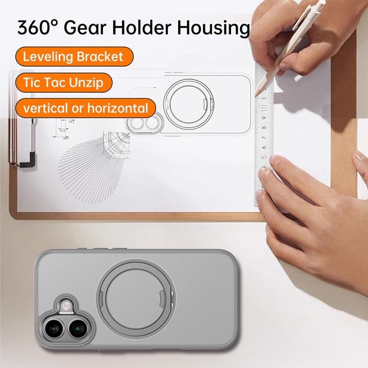 For iPhone 17 Kalebol Rotating Magnetic Holder MagSafe Phone Case(Gray) - iPhone 17 Cases by Kalebol | Online Shopping UK | buy2fix