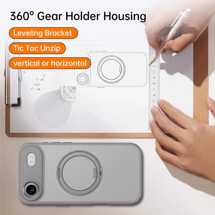 For iPhone Air Kalebol Rotating Magnetic Holder MagSafe Phone Case(Transparent Gold) - iPhone Air Cases by Kalebol | Online Shopping UK | buy2fix