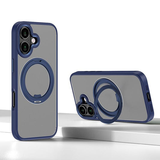 For iPhone 16 Kalebol Rotating Magnetic Holder MagSafe Phone Case(Blue) - iPhone 16 Cases by Kalebol | Online Shopping UK | buy2fix