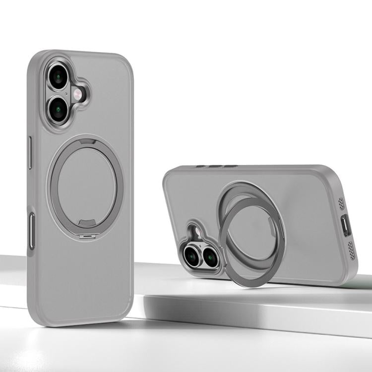 For iPhone 16 Plus Kalebol Rotating Magnetic Holder MagSafe Phone Case(Gray) - iPhone 16 Plus Cases by Kalebol | Online Shopping UK | buy2fix