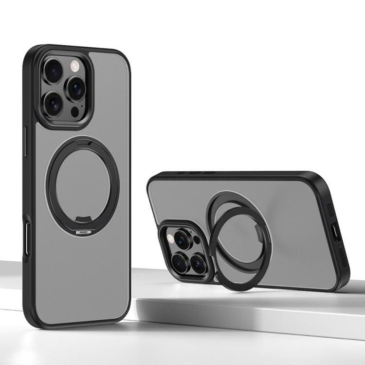 For iPhone 16 Pro Max Kalebol Rotating Magnetic Holder MagSafe Phone Case(Black) - iPhone 16 Pro Max Cases by Kalebol | Online Shopping UK | buy2fix