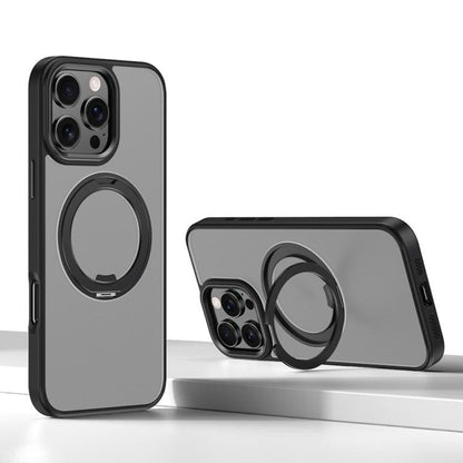 For iPhone 16 Pro Max Kalebol Rotating Magnetic Holder MagSafe Phone Case(Black) - iPhone 16 Pro Max Cases by Kalebol | Online Shopping UK | buy2fix