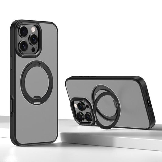 For iPhone 16 Pro Max Kalebol Rotating Magnetic Holder MagSafe Phone Case(Black) - iPhone 16 Pro Max Cases by Kalebol | Online Shopping UK | buy2fix