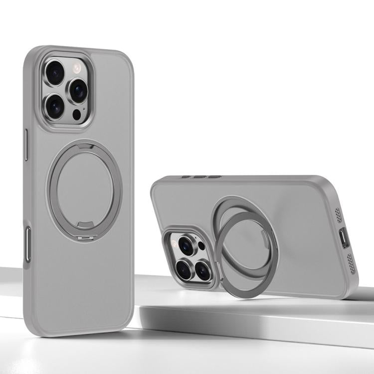 For iPhone 16 Pro Max Kalebol Rotating Magnetic Holder MagSafe Phone Case(Gray) - iPhone 16 Pro Max Cases by Kalebol | Online Shopping UK | buy2fix