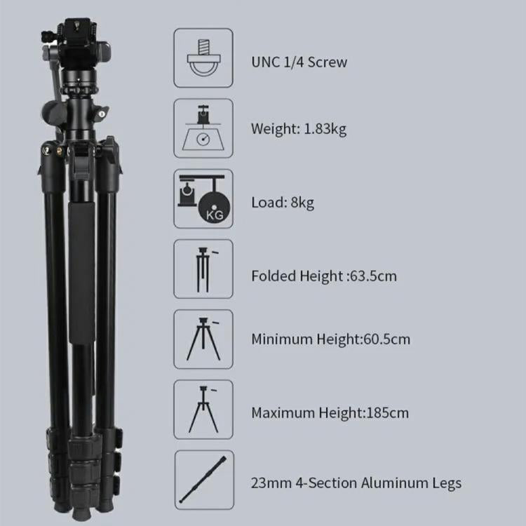 JMARY KS355+HG60 360 Degree Panoramic Ball Head DSLR Camera 2-in-1 Monopod Tripod - Tripods by Jmary | Online Shopping UK | buy2fix