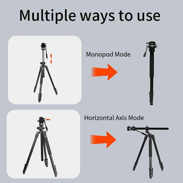 JMARY KS355+HG60 360 Degree Panoramic Ball Head DSLR Camera 2-in-1 Monopod Tripod - Tripods by Jmary | Online Shopping UK | buy2fix