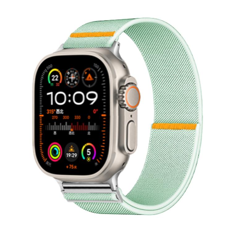 For Apple Watch 46mm / 49mm / 45mm / 44mm Adjustable Single Loop Elastic Nylon Watch Band(Mint Green) - Watch Bands by buy2fix | Online Shopping UK | buy2fix