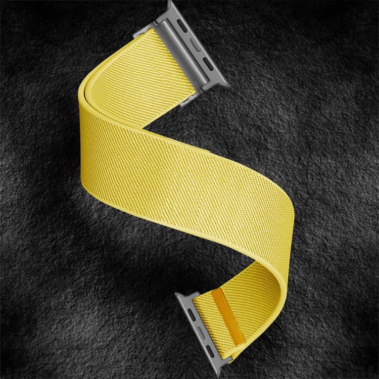 For Apple Watch 46mm / 49mm / 45mm / 44mm Adjustable Single Loop Elastic Nylon Watch Band(Yellow) - Watch Bands by buy2fix | Online Shopping UK | buy2fix
