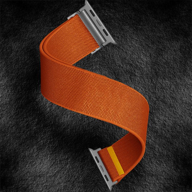 For Apple Watch 46mm / 49mm / 45mm / 44mm Adjustable Single Loop Elastic Nylon Watch Band(Orange) - Watch Bands by buy2fix | Online Shopping UK | buy2fix