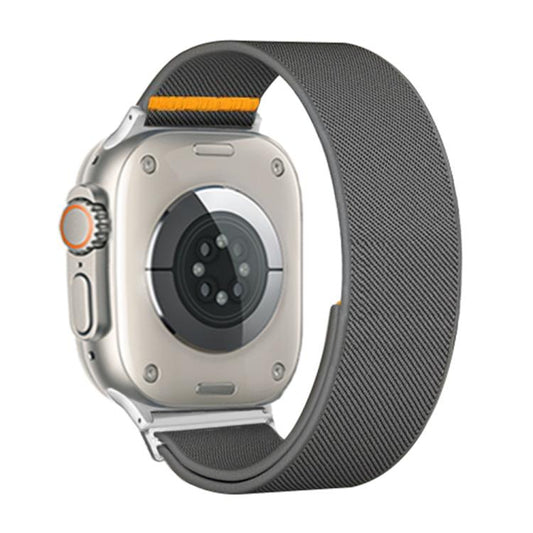 For Apple Watch 46mm / 49mm / 45mm / 44mm Adjustable Single Loop Elastic Nylon Watch Band(Gray) - Watch Bands by buy2fix | Online Shopping UK | buy2fix