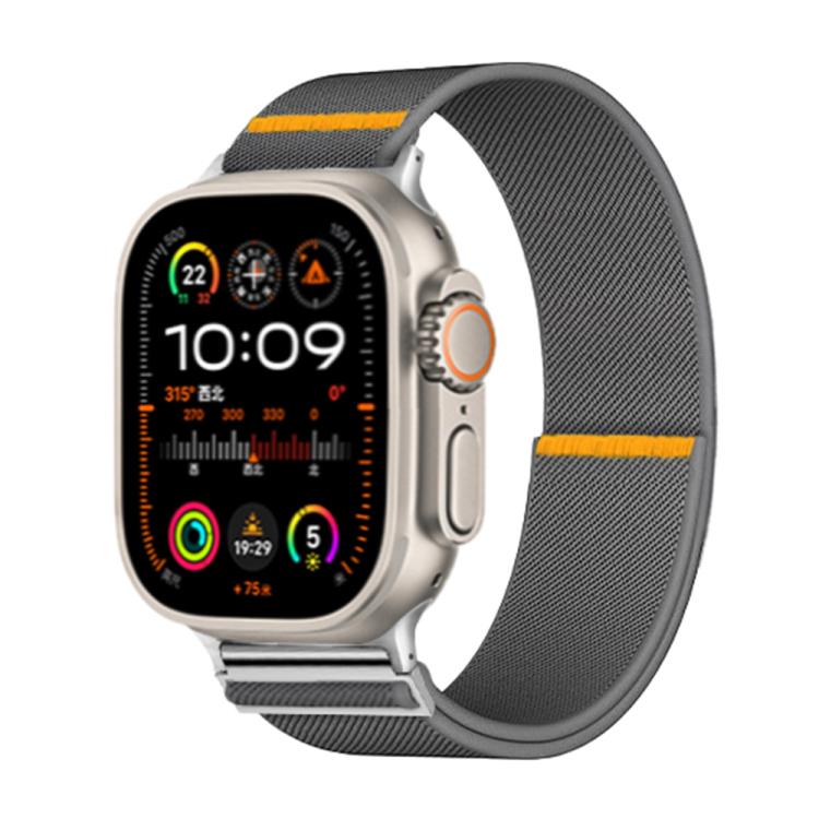 For Apple Watch 46mm / 49mm / 45mm / 44mm Adjustable Single Loop Elastic Nylon Watch Band(Gray) - Watch Bands by buy2fix | Online Shopping UK | buy2fix