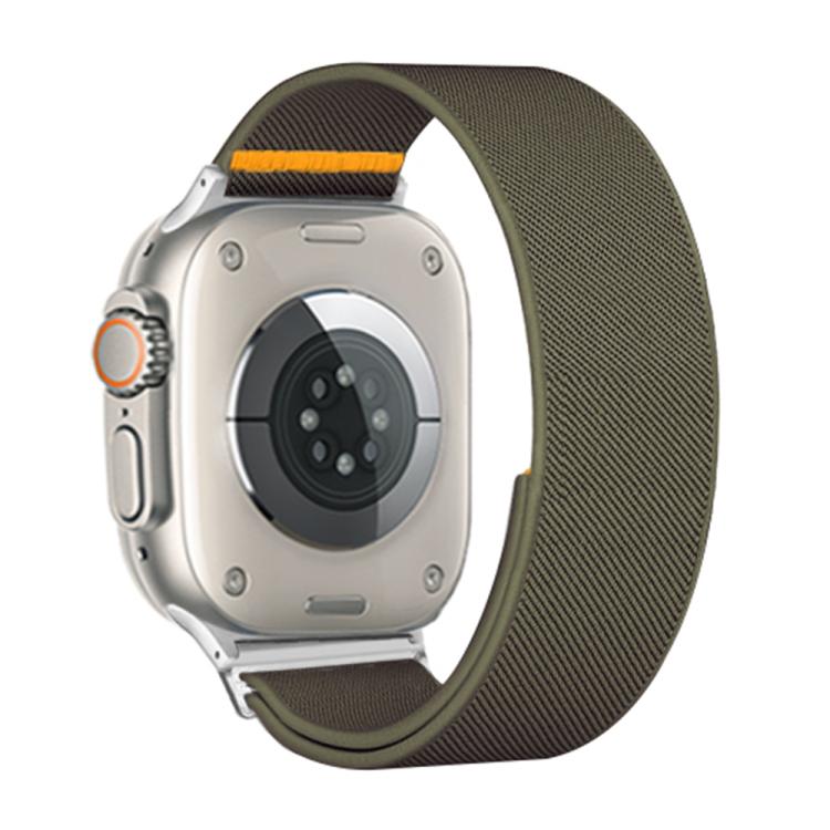 For Apple Watch 46mm / 49mm / 45mm / 44mm Adjustable Single Loop Elastic Nylon Watch Band(Army Green) - Watch Bands by buy2fix | Online Shopping UK | buy2fix