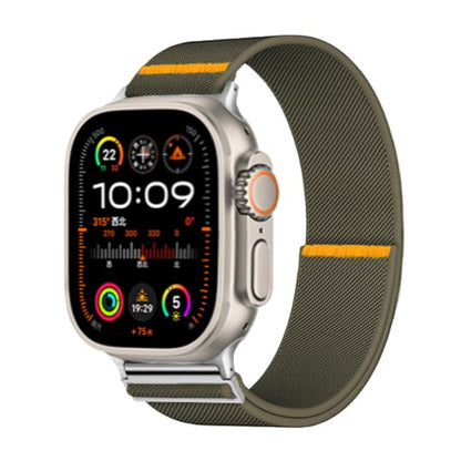 For Apple Watch 46mm / 49mm / 45mm / 44mm Adjustable Single Loop Elastic Nylon Watch Band(Army Green) - Watch Bands by buy2fix | Online Shopping UK | buy2fix