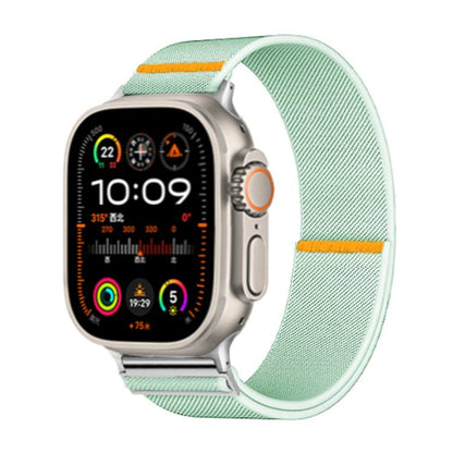 For Apple Watch 42mm / 41mm / 40mm / 38mm Adjustable Single Loop Elastic Nylon Watch Band(Mint Green) - Watch Bands by buy2fix | Online Shopping UK | buy2fix