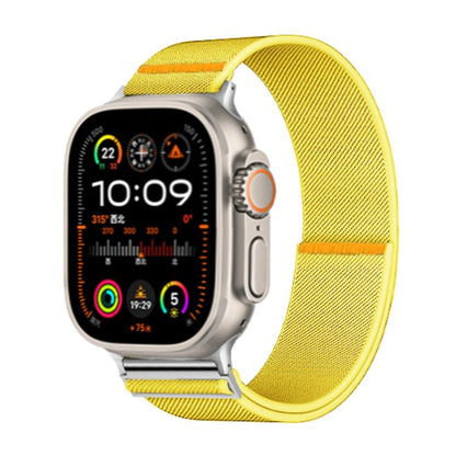 For Apple Watch 42mm / 41mm / 40mm / 38mm Adjustable Single Loop Elastic Nylon Watch Band(Yellow) - Watch Bands by buy2fix | Online Shopping UK | buy2fix