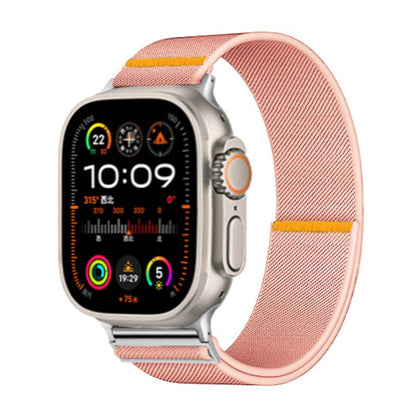 For Apple Watch 42mm / 41mm / 40mm / 38mm Adjustable Single Loop Elastic Nylon Watch Band(Pink) - Watch Bands by buy2fix | Online Shopping UK | buy2fix