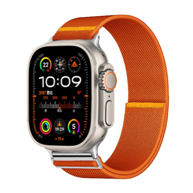 For Apple Watch 42mm / 41mm / 40mm / 38mm Adjustable Single Loop Elastic Nylon Watch Band(Orange) - Watch Bands by buy2fix | Online Shopping UK | buy2fix